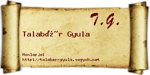 Talabér Gyula névjegykártya